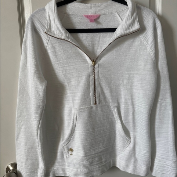 Lilly Pulitzer Sweaters - Lilly Pulitzer Skipper Popover White Half-Zip Women's Sweater Size Small
